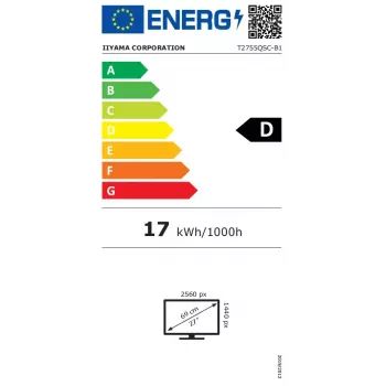 iiyama ProLite T2755QSC-B1 arvutimonitor 68,6 cm (27 tolli) 2560 x 1440 pikslit Quad HD LCD puuteekraan Must