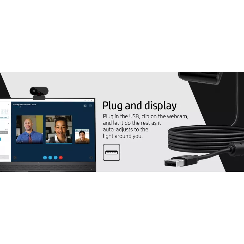 HP 325 FHD veebikaamera, äriklass, Windows 10, Windows 11, MacOS, 72 mm, 53,6 mm, 53,2 mm