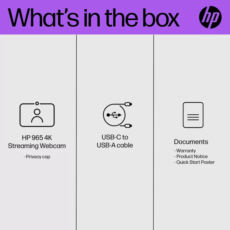 HP 325 FHD veebikaamera, äriklass, Windows 10, Windows 11, MacOS, 72 mm, 53,6 mm, 53,2 mm