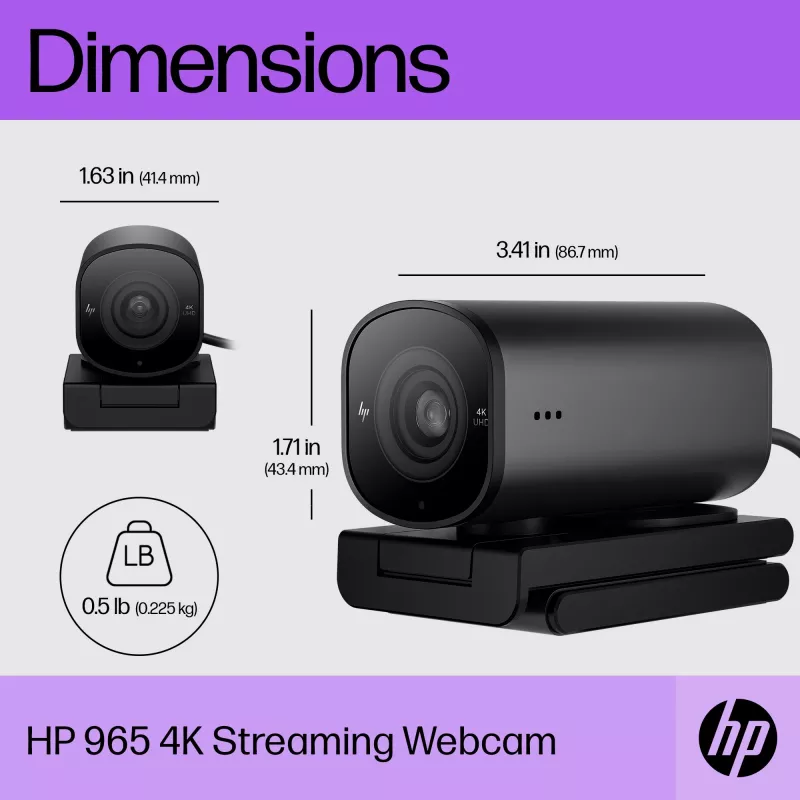 HP 325 FHD veebikaamera, äriklass, Windows 10, Windows 11, MacOS, 72 mm, 53,6 mm, 53,2 mm