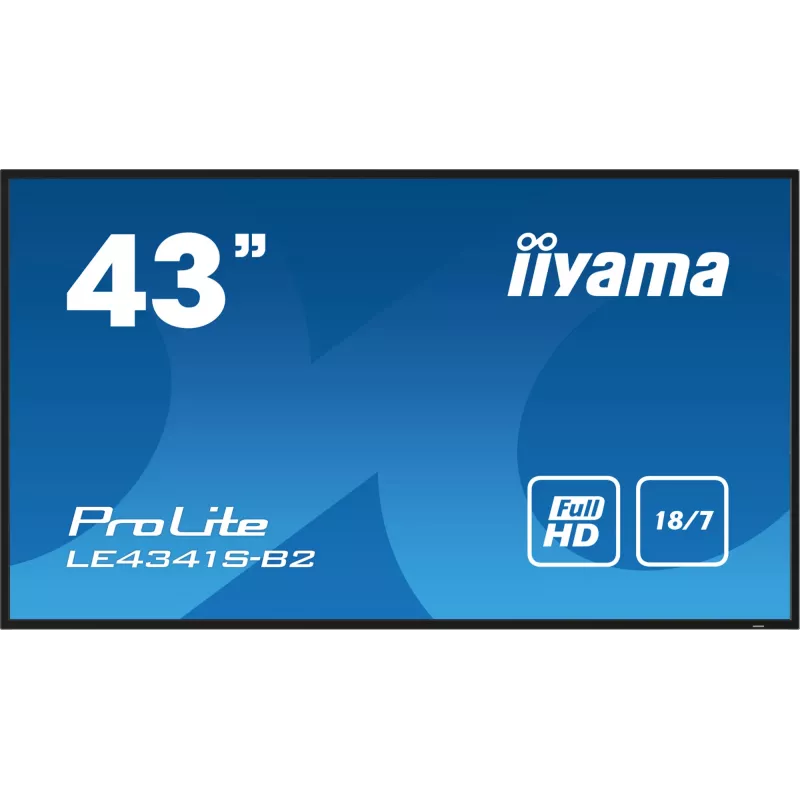 iiyama PROLITE LE4341S-B2 Digitaalne infotahvel 108 cm (42.5 tolli) LCD 350 cd/m² Full HD Must 18/7
