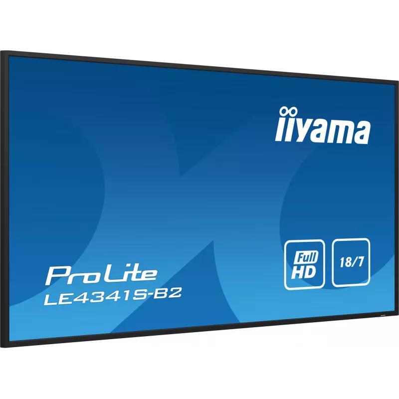 iiyama PROLITE LE4341S-B2 Digitaalne infotahvel 108 cm (42.5 tolli) LCD 350 cd/m² Full HD Must 18/7