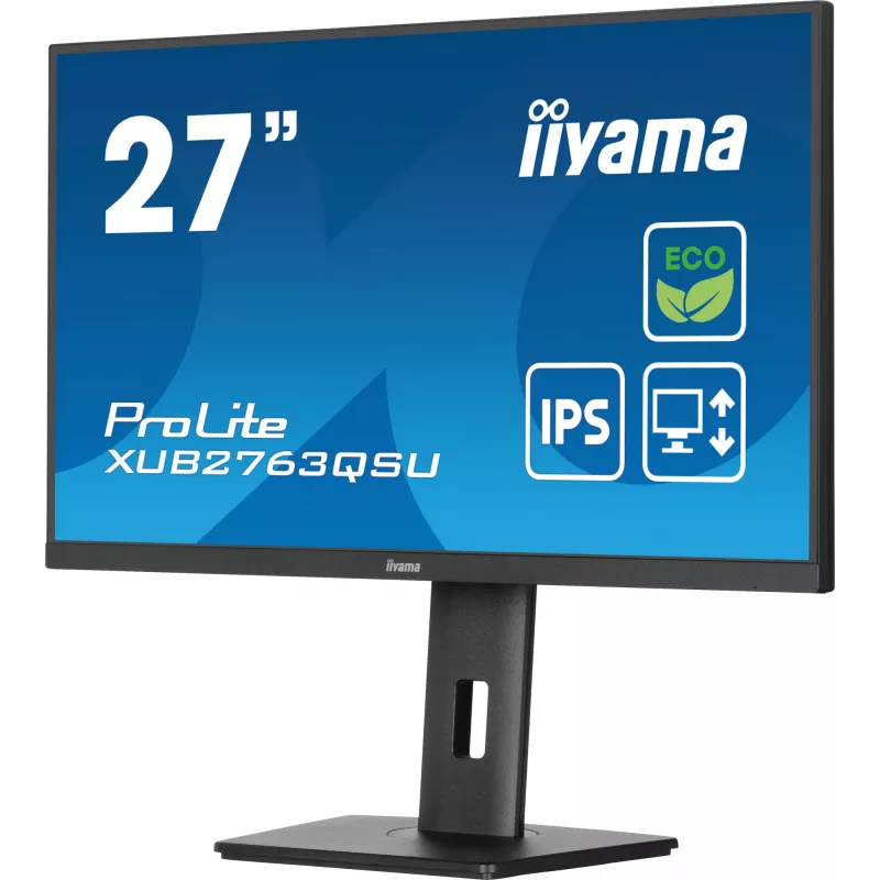 iiyama ProLite XUB2763QSU-B1 arvutimonitor 68,6 cm (27 tolli) 2560 x 1440 pikslit Quad HD LED must