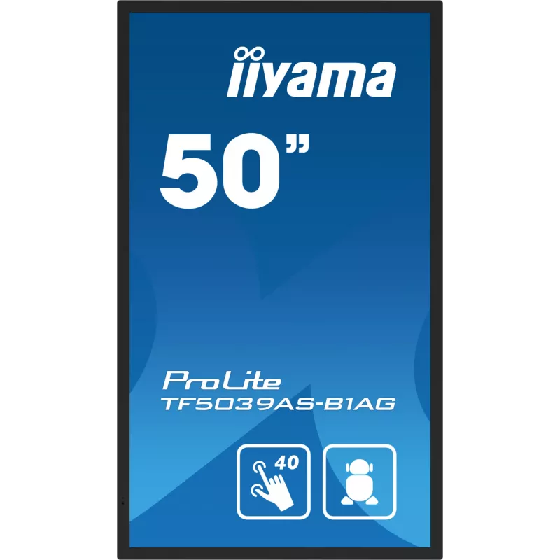 iiyama TF5039AS-B1AG arvutimonitor 125,7 cm (49,5 tolli) 3840 x 2160 pikslit 4K Ultra HD LED puuteekraaniga must
