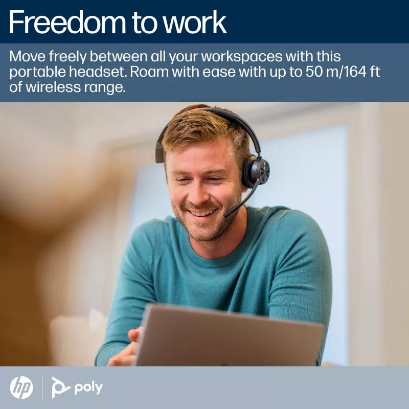 HP Poly Voyager 4310 Microsoft Teams sertifitseeritud peakomplekt + BT700 dongel + laadimisalus