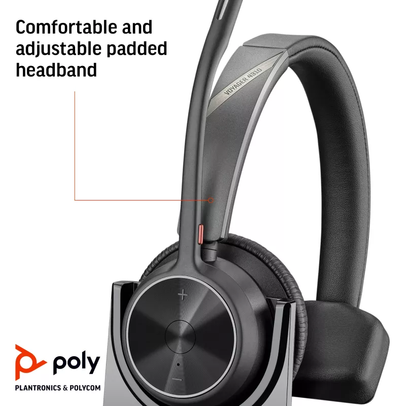 HP Poly Voyager 4310 USB-C kõrvaklapid + BT700 dongle + laadimisalus
