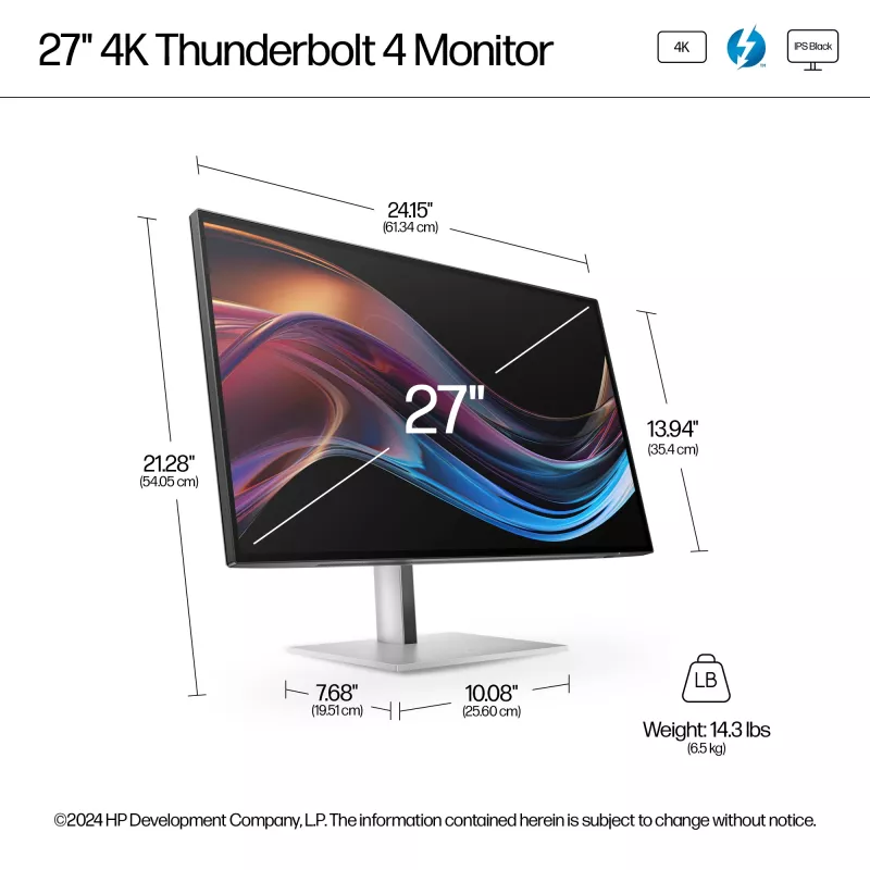 Monitor HP Series 7 Pro 27 tolli 4K Thunderbolt 4 LCD 3840 x 2160