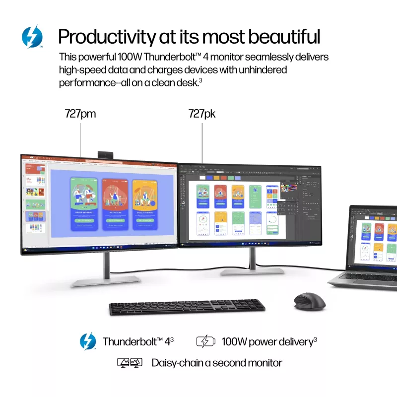 Monitor HP Series 7 Pro 27 tolli 4K Thunderbolt 4 LCD 3840 x 2160