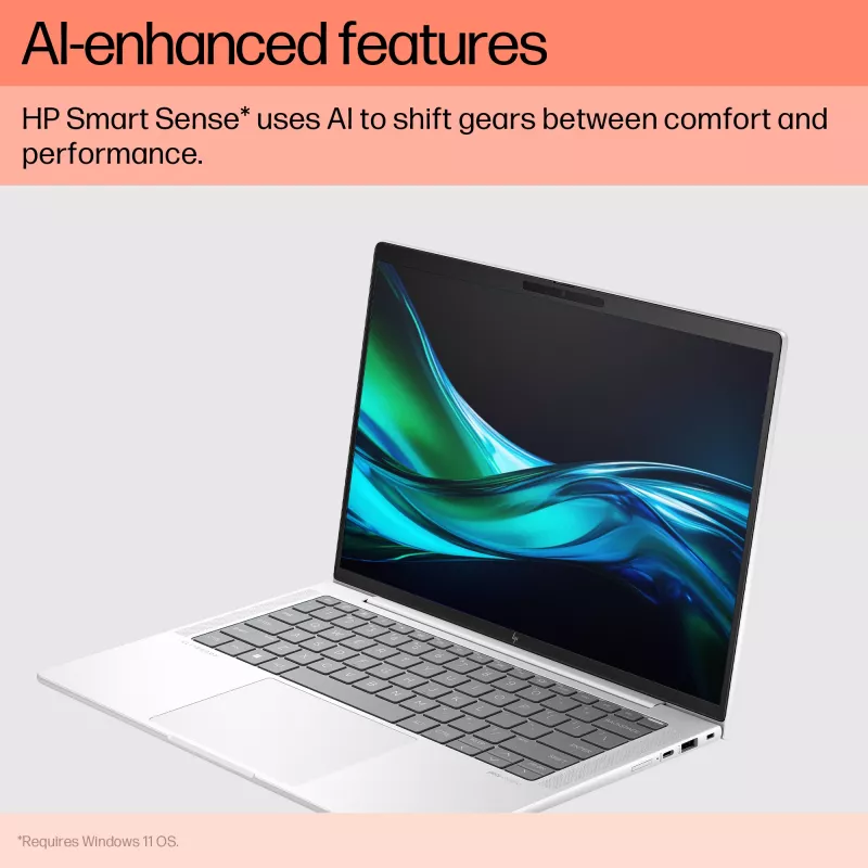 HP EliteBook 1040 G11 Intel Core Ultra 7 155H sülearvuti 35,6 cm (14 tolli) WUXGA 16 GB LPDDR5x-SDRAM 512 GB SSD Wi-Fi 7 (802.11be) Windows 11 Pro AI PC hõbedane