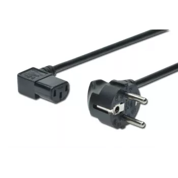 DIGITUS toitejuhe, CEE 7/7 (Tüüp-F) - C13, 90° nurgaga M/F, 1,8 m, H05VV-F3G 0,75 mm² must EL-i suunis