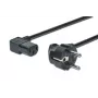 DIGITUS toitejuhe, CEE 7/7 (Tüüp-F) - C13, 90° nurgaga M/F, 1,8 m, H05VV-F3G 0,75 mm² must EL-i suunis