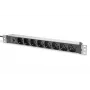 DIGITUS 1U alumiiniumist PDU, 8x Itaalia pistikupesa, eelkaitsega 10 A pistik, 250 VAC