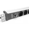 DIGITUS 1U alumiiniumist PDU, 8x Itaalia pistikupesa, eelkaitsega 10 A pistik, 250 VAC