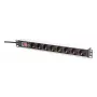 DIGITUS PDU - 1U alumiiniumist riiulile paigaldatav toitejaotusseade 7x turvaline + 1x pistikupesa 16A 4000W 250VAC 50/60Hz ülekoormuskaitse