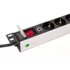 DIGITUS PDU - 1U alumiiniumist riiulile paigaldatav toitejaotusseade 7x turvaline + 1x pistikupesa 16A 4000W 250VAC 50/60Hz ülekoormuskaitse