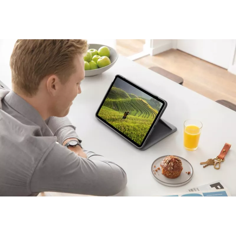 LOGITECH Folio Touch tagasivalgustusega klaviatuurikorpus puuteplaadiga Oxford Grey iPad Air (4. põlvkond) jaoks, saksa Qwertz
