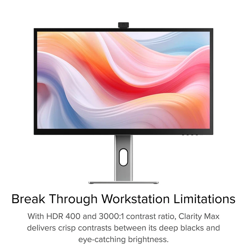 ALOGIC lauamonitor - Clarity Pro - 27 tolli - 3840x2160 (4K UHD) koos 65 W PD ja veebikaameraga