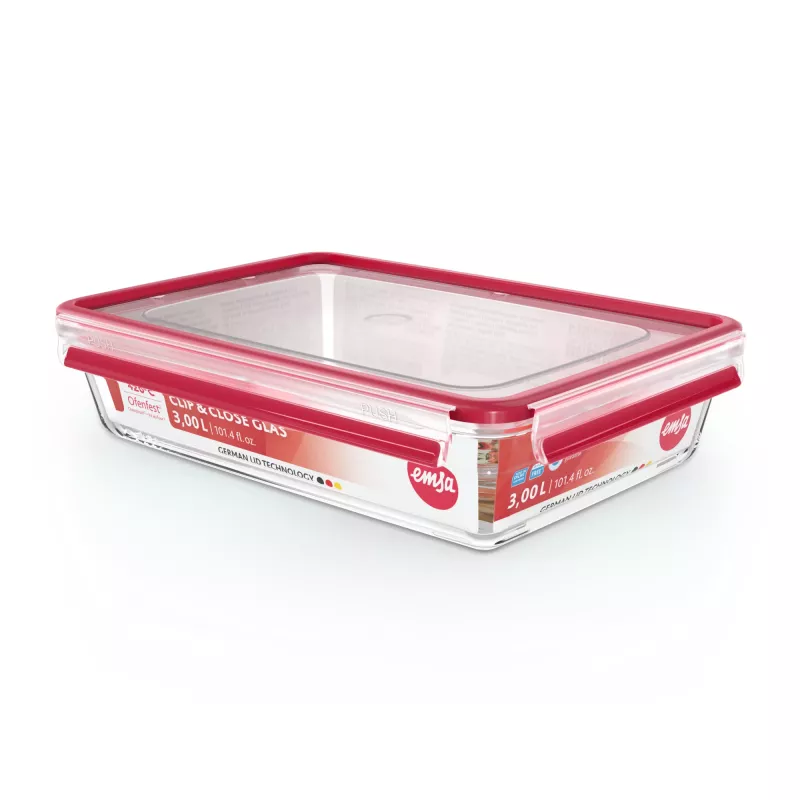 EMSA CLIP & CLOSE N10412 Rectangular Box 3 L Transparent 1 tk