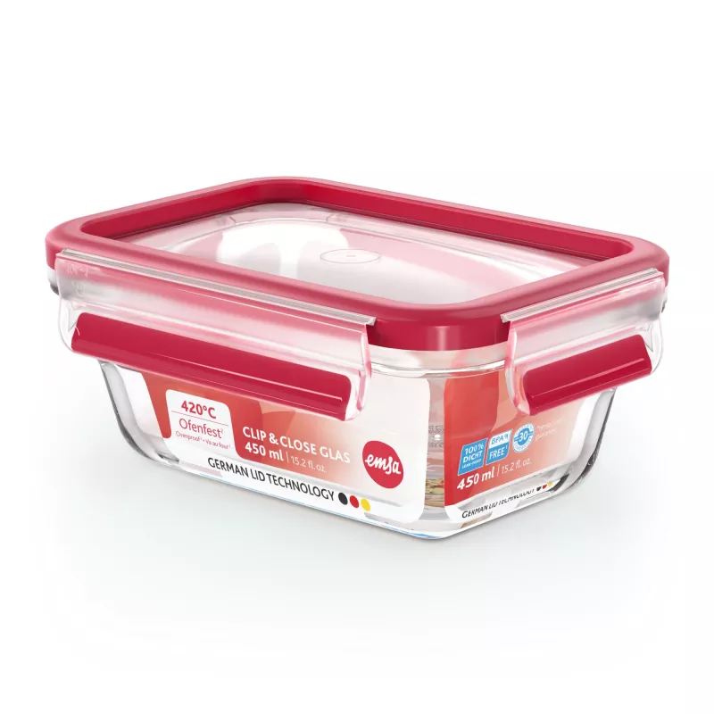 EMSA CLIP & CLOSE N10405 Ristkülikukujuline karp 0,8 l läbipaistev, 1 tk