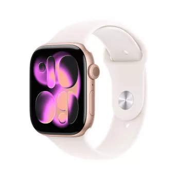 APPLE Watch Series 11 GPS 46mm roosakuldne alumiiniumkorpus heleda virsikuvärvi spordirihmaga M/L