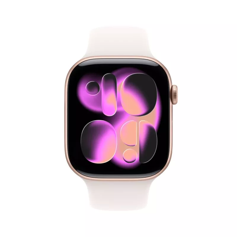 APPLE Watch Series 11 GPS 46mm roosakuldne alumiiniumkorpus heleda virsikuvärvi spordirihmaga M/L