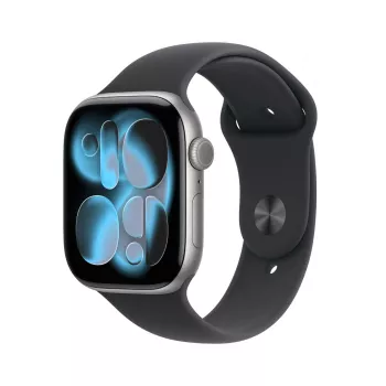 Apple Watch Series 11 GPS + Cellular 46mm Space Grey Alumiiniumkorpuse ja musta spordirihmaga – M/L