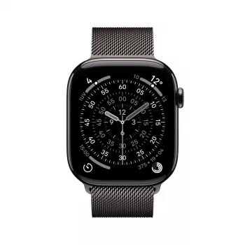 APPLE Watch Series 11 GPS + Cellular 46mm titaanist korpus tumehallis ja Slate Milanese Loop M/L