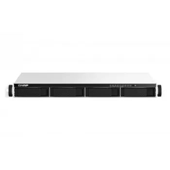 QNAP TS-464eU NAS Rack (1U) Intel® Celeron® N5095 8 GB DDR4 0 TB QNAP Turbo System Alumiinium, Must