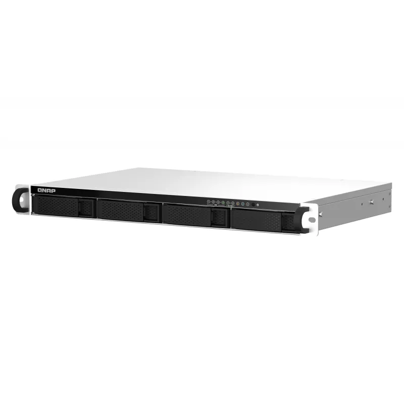 QNAP TS-464eU NAS Rack (1U) Intel® Celeron® N5095 8 GB DDR4 0 TB QNAP Turbo System Alumiinium, Must