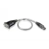ATEN USB-pordi-jadaporti muundur, roostevaba teras, läbipaistev, must, 0,35 m, USB Type-A, DB-9, isane, isane