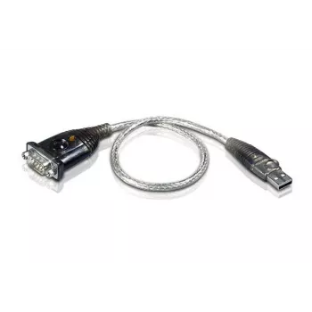 ATEN USB-pordi-jadaporti muundur, roostevaba teras, läbipaistev, must, 0,35 m, USB Type-A, DB-9, isane, isane