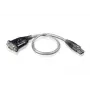 ATEN USB-pordi-jadaporti muundur, roostevaba teras, läbipaistev, must, 0,35 m, USB Type-A, DB-9, isane, isane