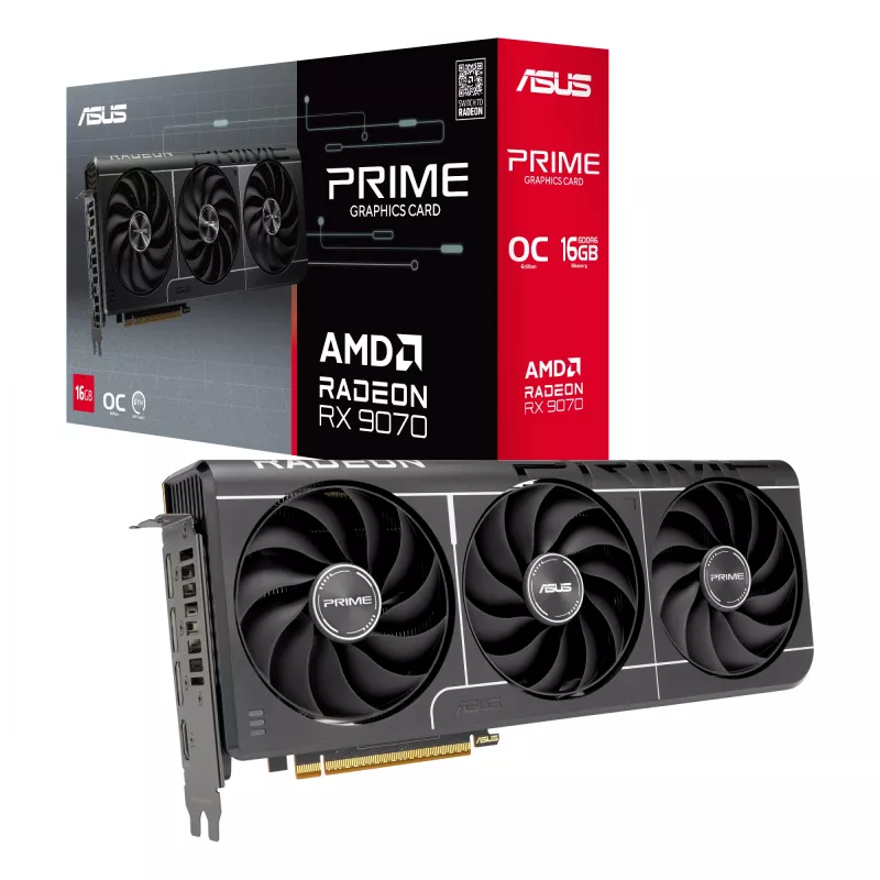 Graafikakaart ASUS Radeon RX 9070 16 GB GDDR6 PCIe 5.0 256-bit, 3-ventilaatoriga jahutus, PCI Express 5.0