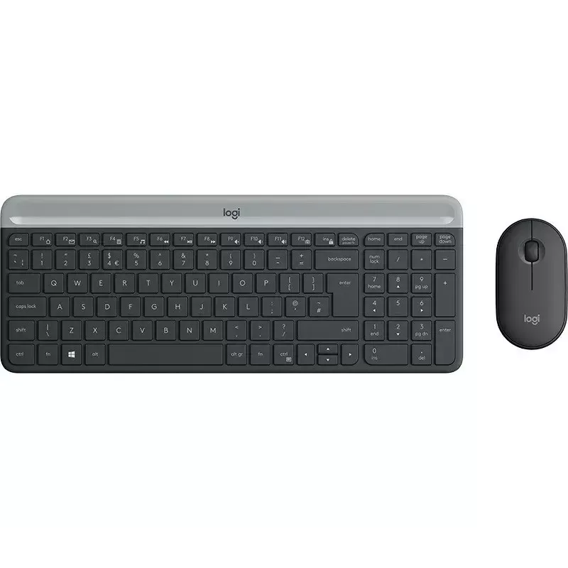 Logitech MK470 juhtmeta klaviatuur+hiir, grafiit, hiir kaasas, QWERTY US, USB