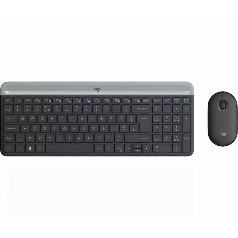 Logitech MK470 juhtmeta klaviatuur+hiir, grafiit, hiir kaasas, QWERTY US, USB