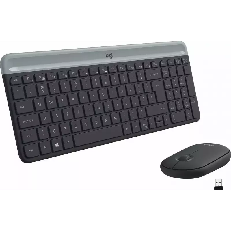 Logitech MK470 juhtmeta klaviatuur+hiir, grafiit, hiir kaasas, QWERTY US, USB