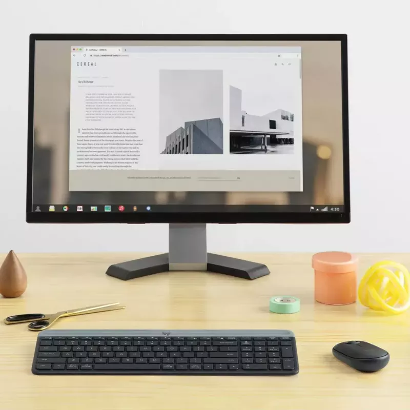 Logitech MK470 juhtmeta klaviatuur+hiir, grafiit, hiir kaasas, QWERTY US, USB