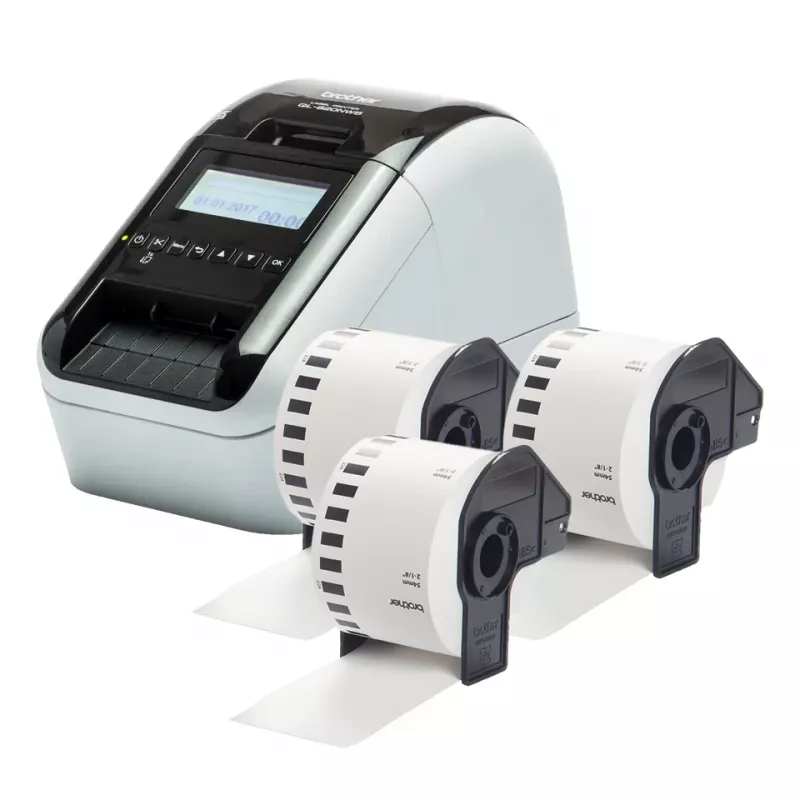 Brother QL-820NWBCVM sildiprinter, otsetermo, värviline, 300 × 600 DPI, 176 mm/s, juhtmega ja juhtmevaba, Ethernet LAN, DK, Wi-Fi, Bluetooth
