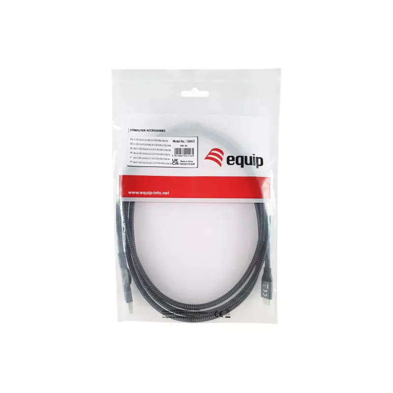 Equip 128432 USB-kaabel USB 3.2 Gen 2x2 2 m USB A/USB C USB C Must