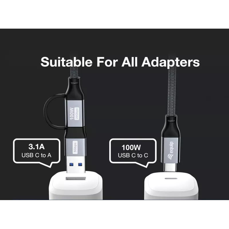 Equip 128433 USB-kaabel USB 3.2 Gen 2x2 3 m USB A / USB C must
