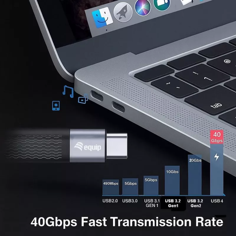 Equip 128410 USB kaabel USB4 Gen 3x2 0.13 m USB C Must