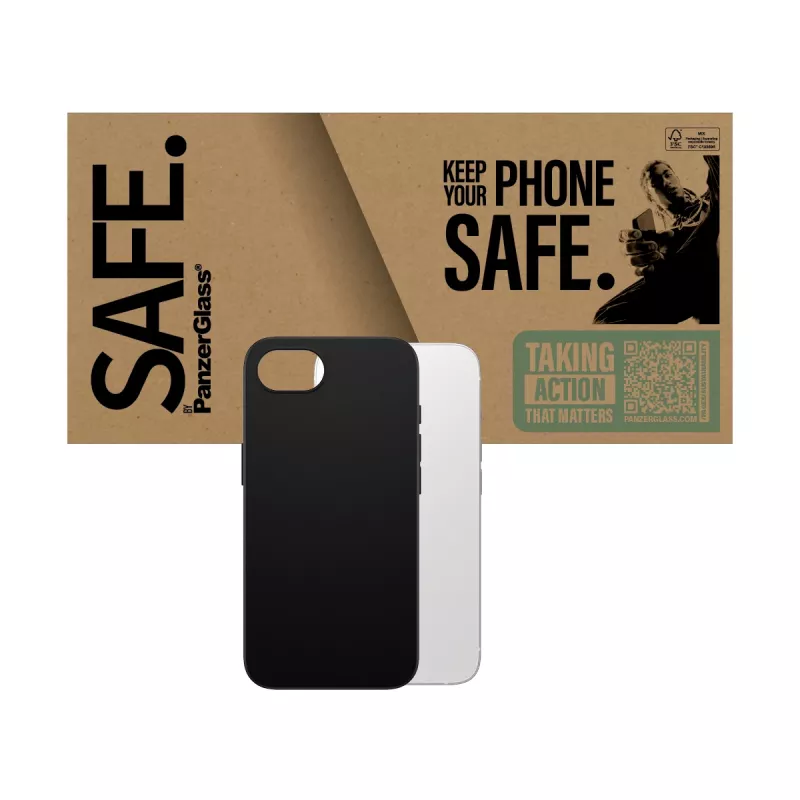 “PanzerGlass SAFE. by ® TPU ümbris Must iPhone 17e | 16e, Cover, Apple, Apple - iPhone 16e, Must”