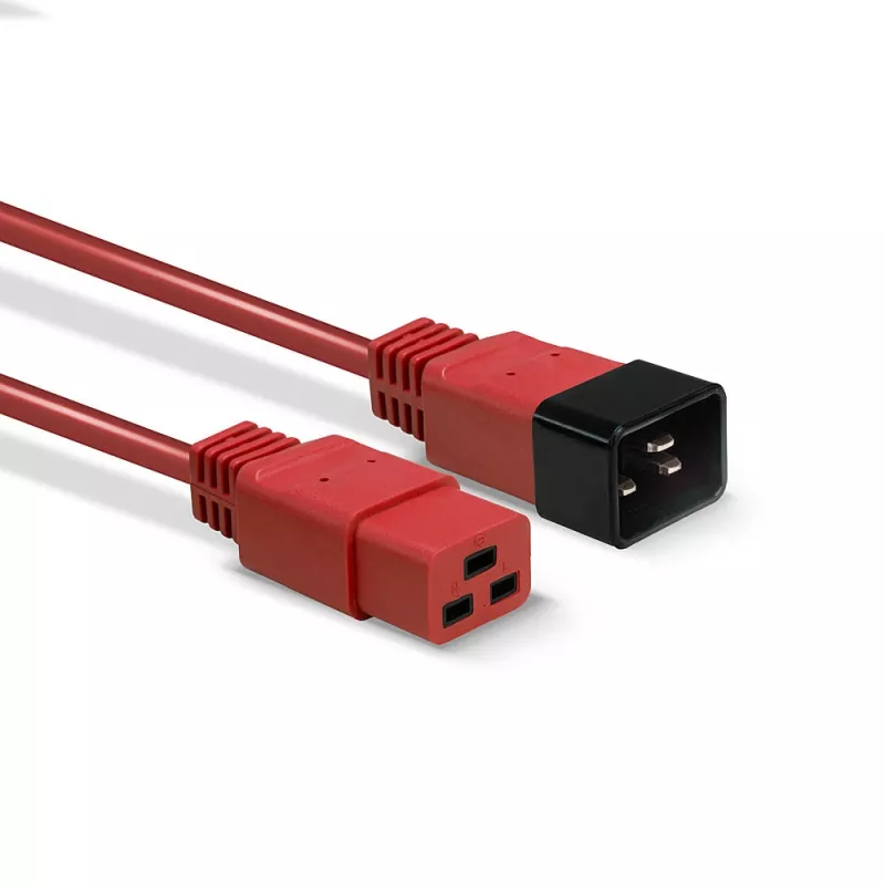 Lindy 1m IEC C19 to C20 pikenduskaabel, punane