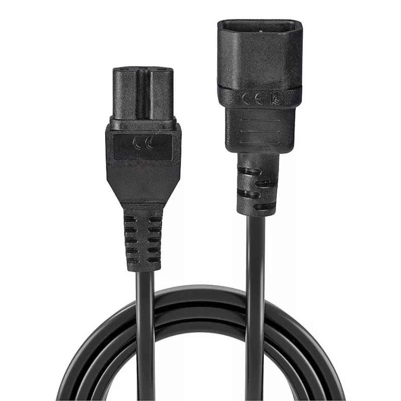 Lindy 2m IEC C14 to IEC C15 'Hot Condition' toitekaabel, must