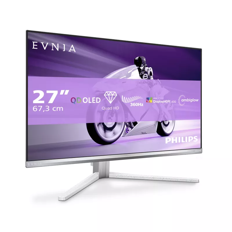 Philips Evnia 8000 27M2N8500/00 arvutimonitor 67,3 cm (26,5 tolli) 2560 x 1440 pikslit Quad HD QD-OLED Valge