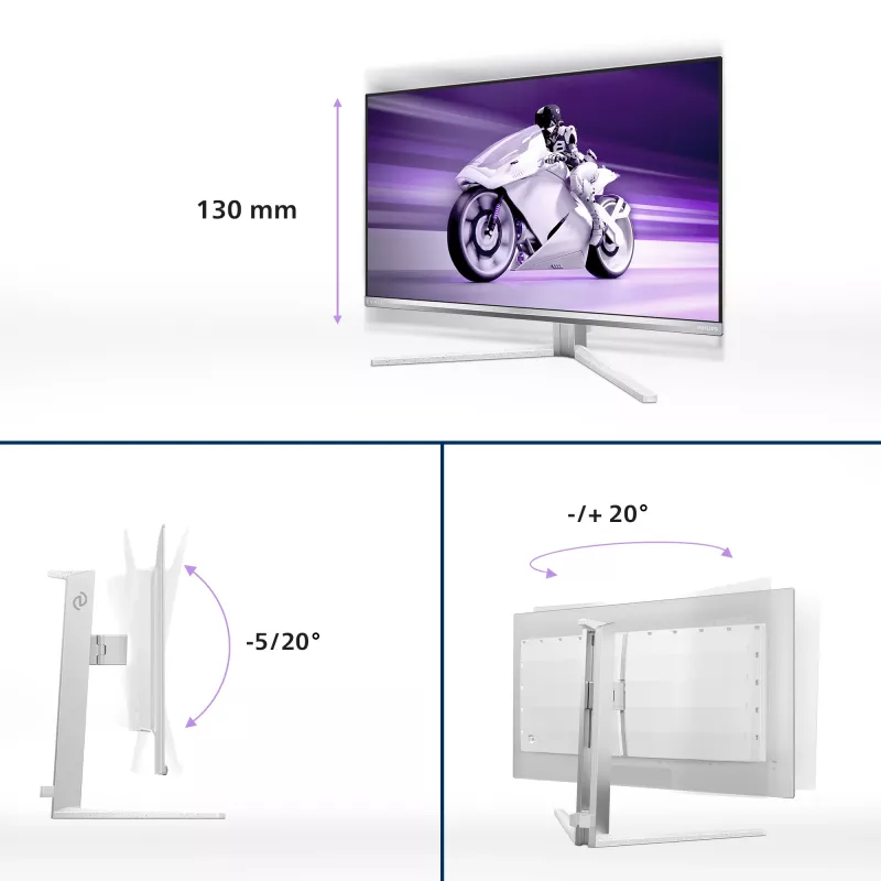 Philips Evnia 8000 27M2N8500/00 arvutimonitor 67,3 cm (26,5 tolli) 2560 x 1440 pikslit Quad HD QD-OLED Valge