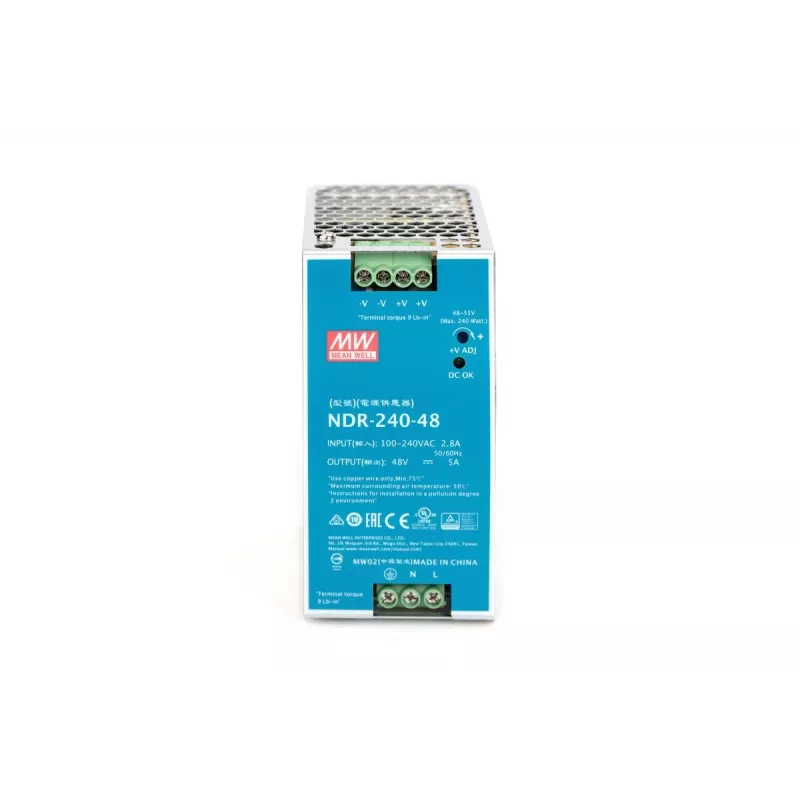 DIGITUS tööstuslik toiteplokk 48V DC, 240W AC-DC, metallkorpus, DIN-liistule paigaldatav