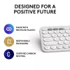 Kompaktne miniklaviatuur Logitech Pebble Keys 2 K380s — RF-juhtmevaba + Bluetooth, QWERTY US International, valge