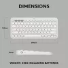 Kompaktne miniklaviatuur Logitech Pebble Keys 2 K380s — RF-juhtmevaba + Bluetooth, QWERTY US International, valge