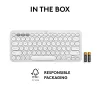 Kompaktne miniklaviatuur Logitech Pebble Keys 2 K380s — RF-juhtmevaba + Bluetooth, QWERTY US International, valge